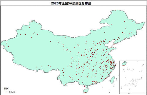 2020年全国5A级旅游景区点位分布数据