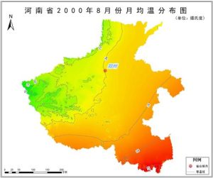 2000年河南省月均温分布数据,中科超图地理云平台