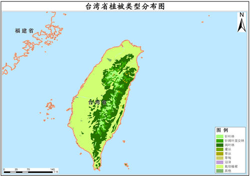 2001年台湾省植被类型分布数据