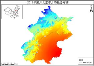 2013年北京市各月月均温分布数据,中科超图地理云平台