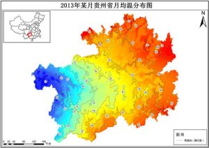 2013年贵州省各月月均温分布数据,中科超图地理云平台