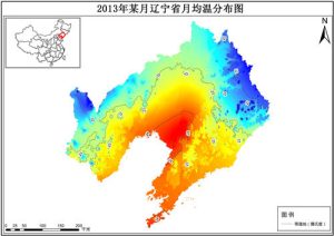 2013年辽宁省各月月均温分布数据,中科超图地理云平台