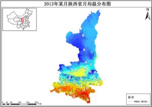 2013年陕西省各月月均温分布数据,中科超图地理云平台