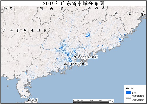 2019年广东省水域分布数据