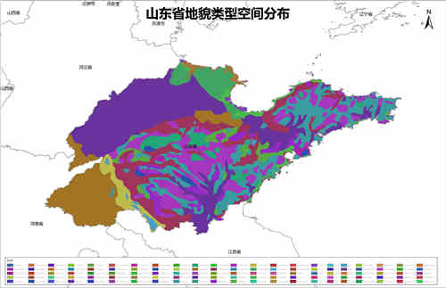 山东省地貌类型空间分布数据
