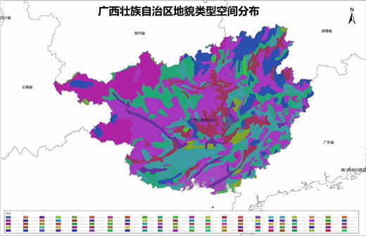 广西壮族自治区地貌类型空间分布数据
