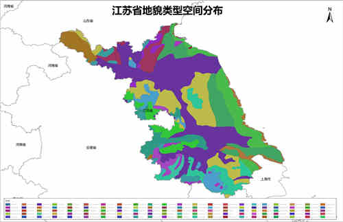 江苏省地貌类型空间分布数据