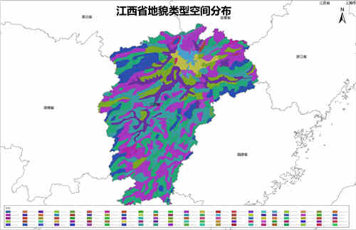 江西省地貌类型空间分布数据