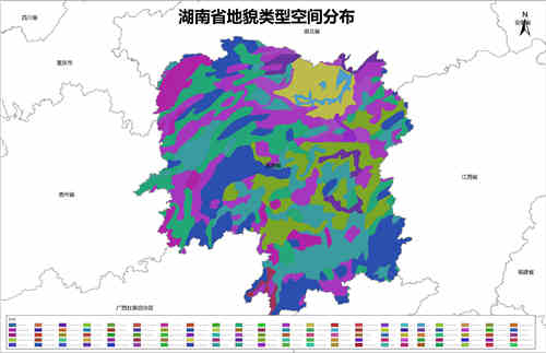 湖南省地貌类型空间分布数据
