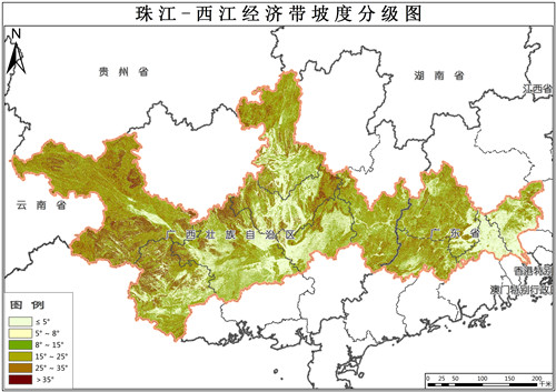 珠江-西江经济带坡度数据