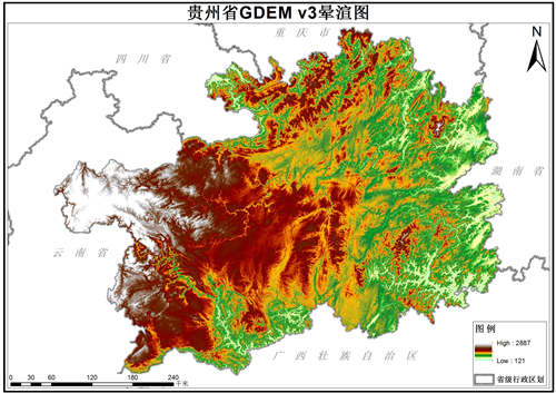 贵州省ASTER GDEM v3数字高程数据