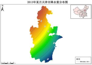 2013年天津市月降水量分布数据,中科超图地理云平台