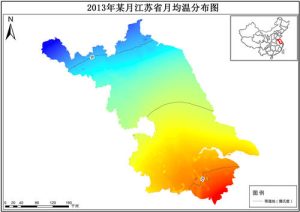 2013年江苏省月均温分布数据,中科超图地理云平台