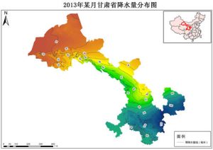 2013年甘肃省降水量分布数据,中科超图地理云平台