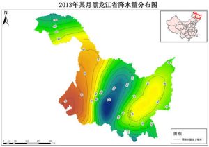 2013年黑龙江省月降水量分布数据,中科超图地理云平台