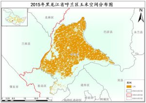 2015年黑龙江省玉米种植分布数据,中科超图地理云平台