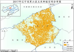 2017年辽宁省玉米种植分布数据,中科超图地理云平台