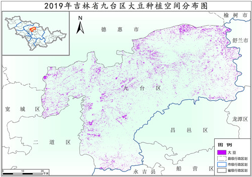 2019年吉林省大豆种植分布数据