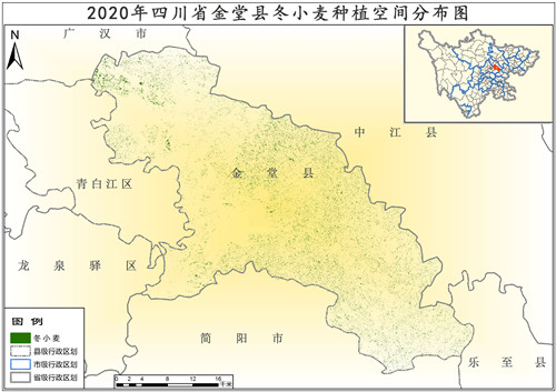 2020年四川省小麦种植分布数据