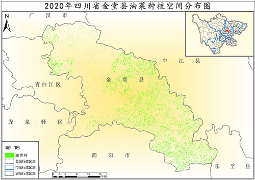 2020年四川省油菜种植分布数据