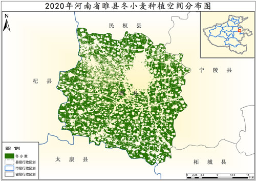 2020年河南省冬小麦种植分布数据