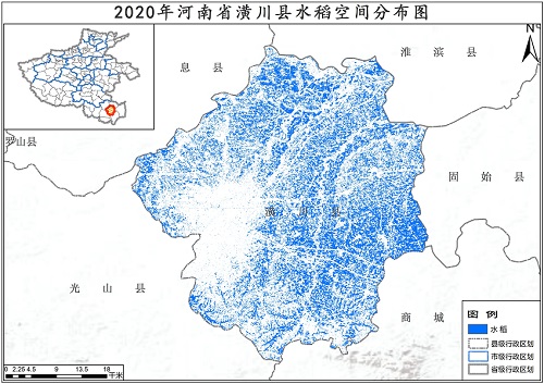 2020年河南省水稻种植分布数据