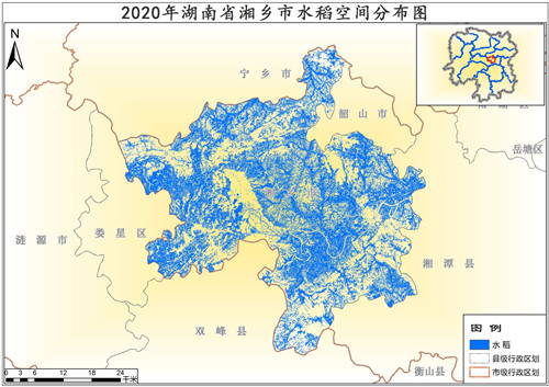 2020年湖南省水稻种植分布数据