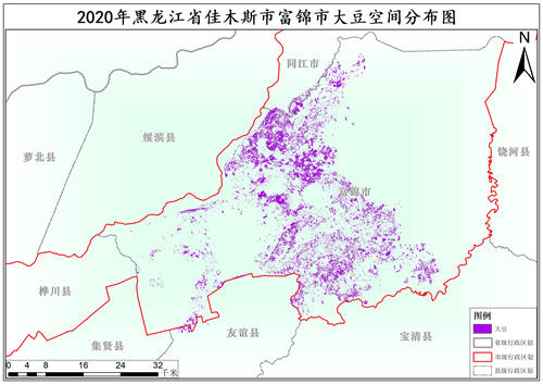 2020年黑龙江省大豆种植分布数据
