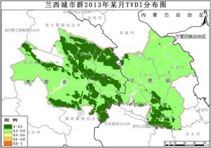 兰西城市群温度植被干旱指数TVDI逐月数据,中科超图地理云平台