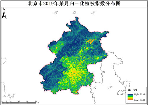 北京市归一化植被指数NDVI逐16天数据
