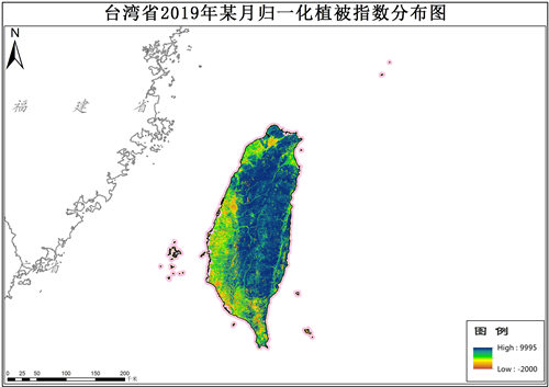 台湾省归一化植被指数NDVI逐16天数据