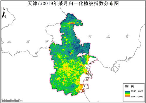 天津市归一化植被指数NDVI逐月数据