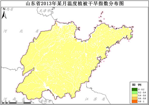 山东省温度植被干旱指数TVDI逐月数据