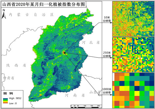 山西省归一化植被指数（NDVI）10米逐月数据