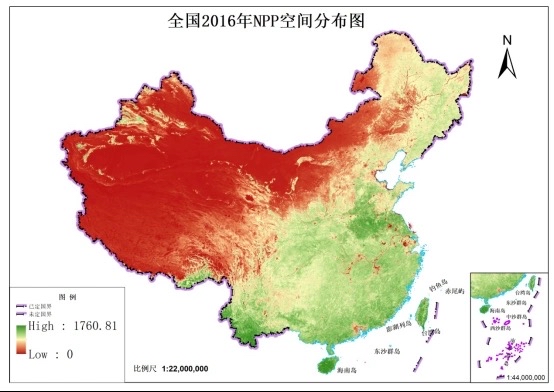 天津市2019年净初级生产力逐月数据