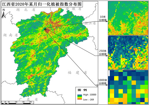 江西省归一化植被指数（NDVI）10米逐月数据