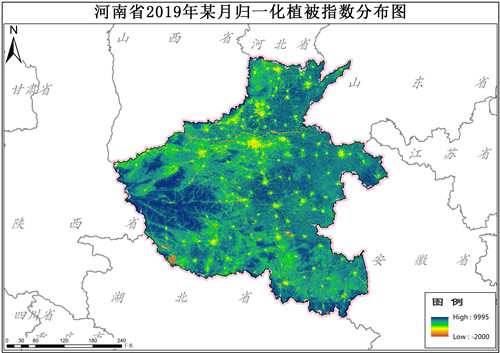 河南省归一化植被指数NDVI逐16天数据