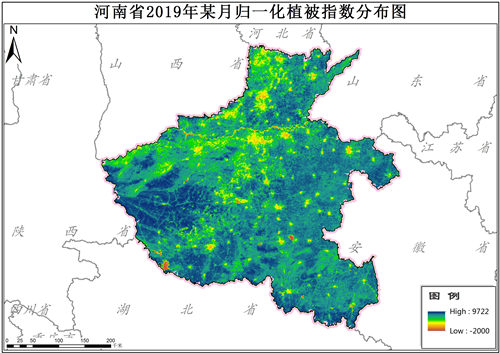 河南省归一化植被指数NDVI逐月数据