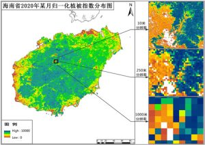 海南省归一化植被指数（NDVI）10米逐月数据,中科超图地理云平台