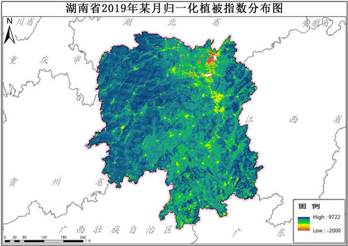 湖南省归一化植被指数NDVI逐月数据