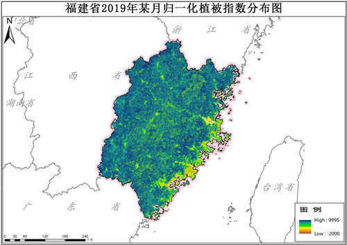福建省归一化植被指数NDVI逐16天数据- 中科超图地理云平台