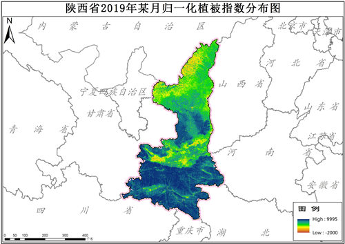 陕西省归一化植被指数NDVI逐16天数据