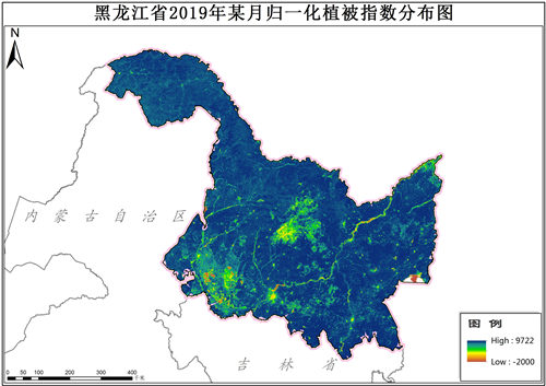 黑龙江省归一化植被指数NDVI逐月数据