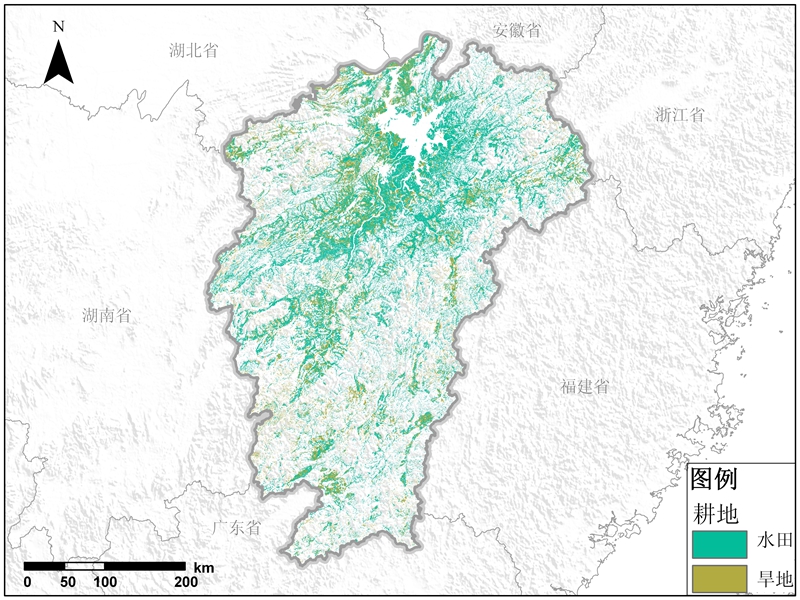 江西省耕地资源空间分布数据服务