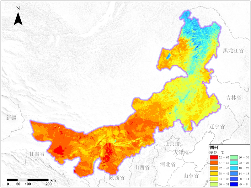 卫星遥感数据反演内蒙古地表温度(LST)数据服务