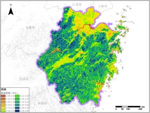 卫星遥感数据反演浙江省增强型植被指数（EVI）数据服务,中科超图地理云平台