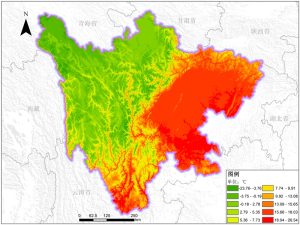 四川省多年平均气温空间分布数据服务,中科超图地理云平台