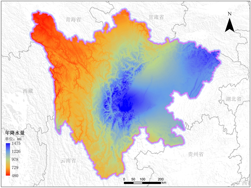 四川省年降雨量空间分布数据服务