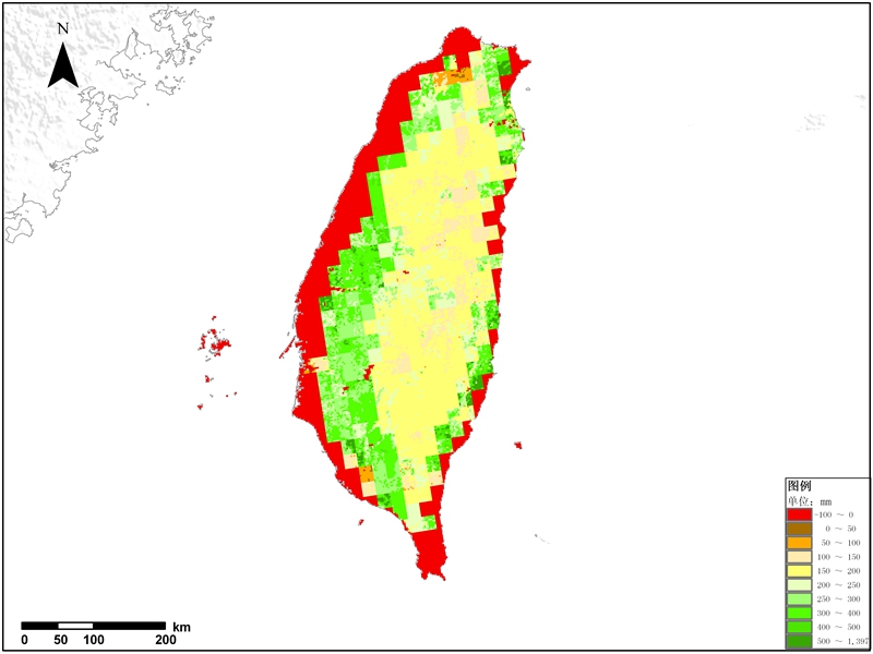 多种卫星遥感数据反演台湾省蒸腾与蒸散（ET）数据服务
