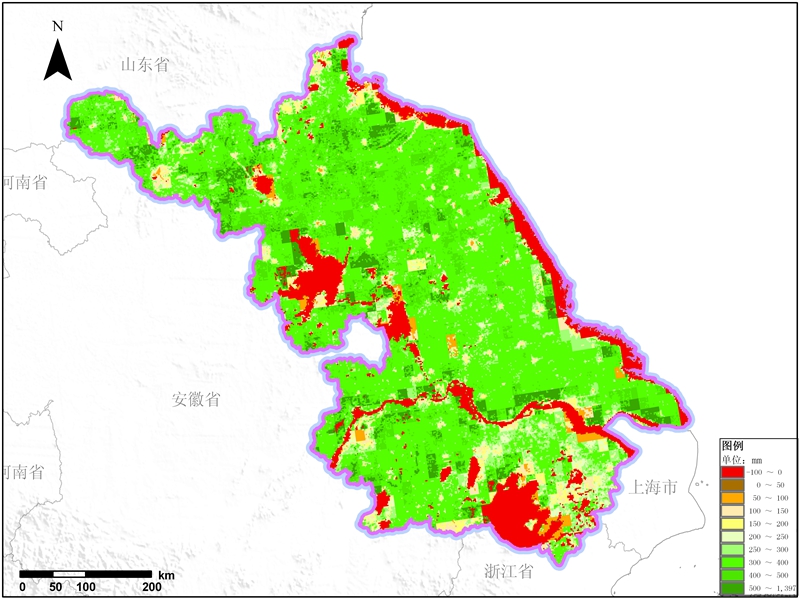 多种卫星遥感数据反演江苏省蒸腾与蒸散（ET）数据服务